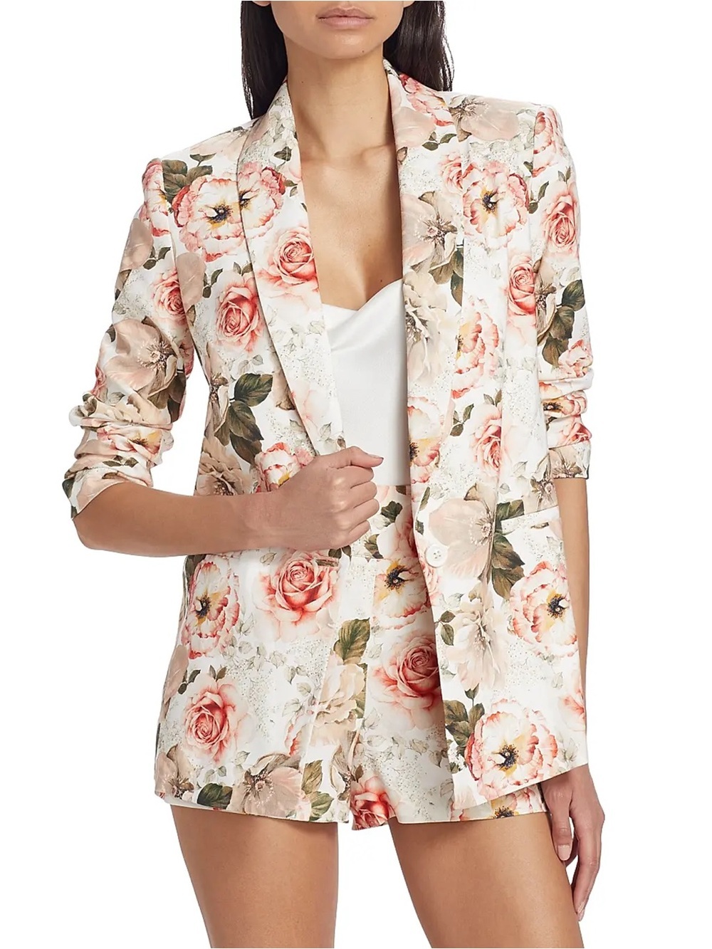 ALICE + OLIVIA - Denny Single-Breasted Linen-blend Blazer - Morningside Floral
